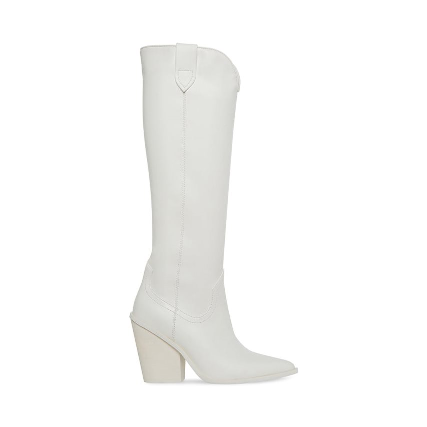 White Steve Madden Bronco Women\'s Knee-high Boots | PH 7658WCQ